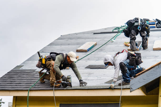 Professional Gutter Installation technician working in Cove City, NC